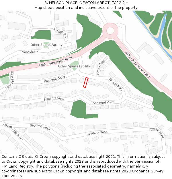8, NELSON PLACE, NEWTON ABBOT, TQ12 2JH: Location map and indicative extent of plot