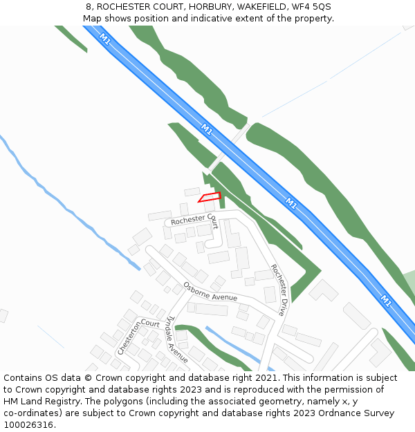 8, ROCHESTER COURT, HORBURY, WAKEFIELD, WF4 5QS: Location map and indicative extent of plot