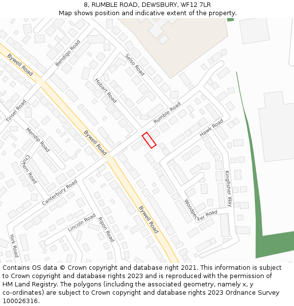 8, RUMBLE ROAD, DEWSBURY, WF12 7LR: Location map and indicative extent of plot
