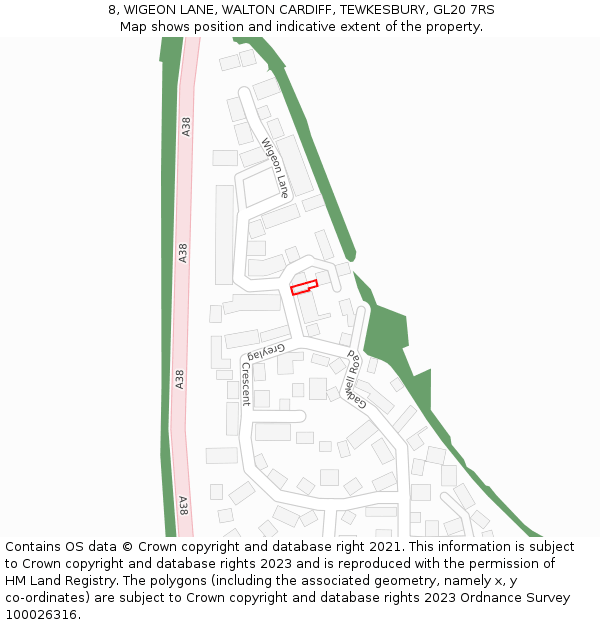 8, WIGEON LANE, WALTON CARDIFF, TEWKESBURY, GL20 7RS: Location map and indicative extent of plot