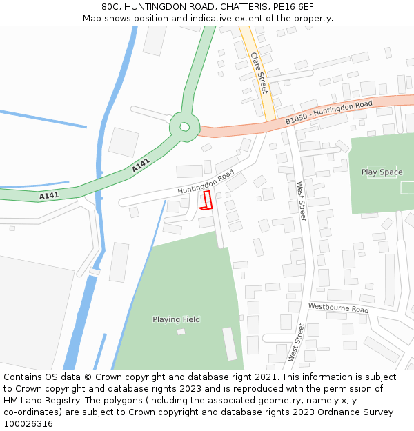80C, HUNTINGDON ROAD, CHATTERIS, PE16 6EF: Location map and indicative extent of plot