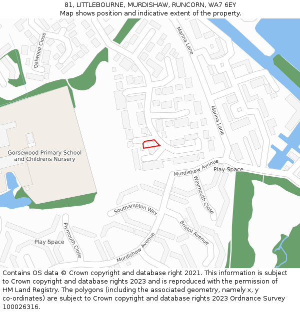 81, LITTLEBOURNE, MURDISHAW, RUNCORN, WA7 6EY: Location map and indicative extent of plot