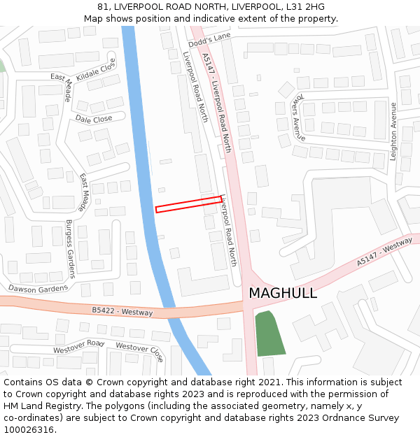 81, LIVERPOOL ROAD NORTH, LIVERPOOL, L31 2HG: Location map and indicative extent of plot