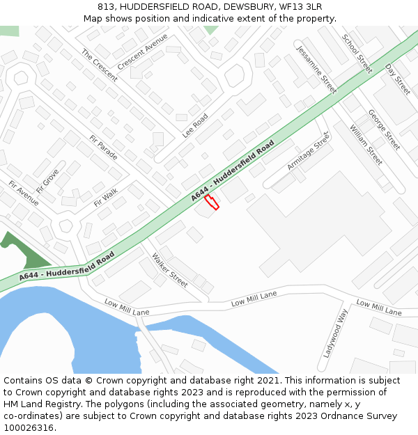 813, HUDDERSFIELD ROAD, DEWSBURY, WF13 3LR: Location map and indicative extent of plot