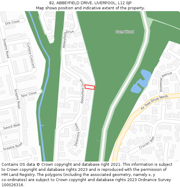 82, ABBEYFIELD DRIVE, LIVERPOOL, L12 0JP: Location map and indicative extent of plot