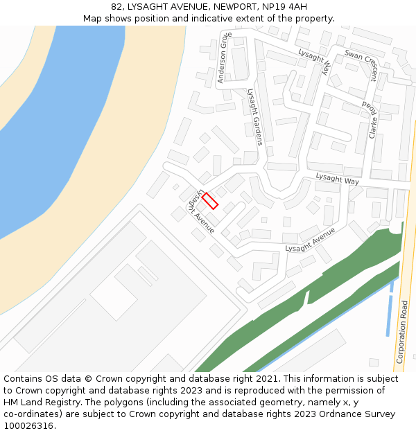 82, LYSAGHT AVENUE, NEWPORT, NP19 4AH: Location map and indicative extent of plot
