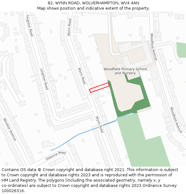 82, WYNN ROAD, WOLVERHAMPTON, WV4 4AN: Location map and indicative extent of plot