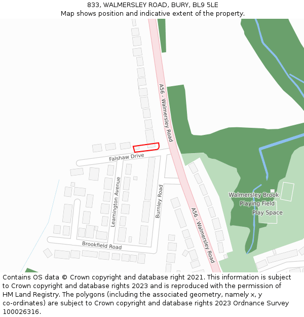 833, WALMERSLEY ROAD, BURY, BL9 5LE: Location map and indicative extent of plot