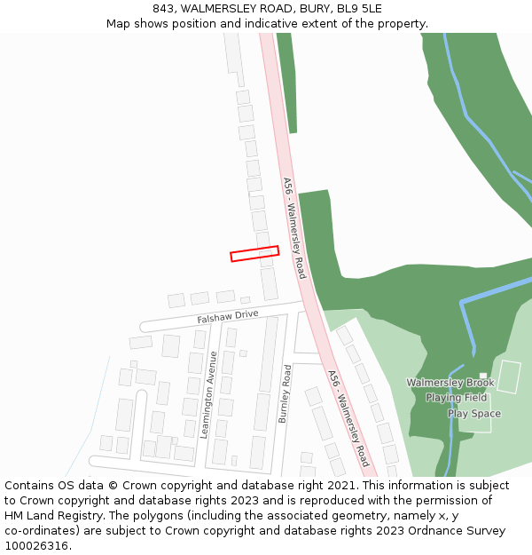 843, WALMERSLEY ROAD, BURY, BL9 5LE: Location map and indicative extent of plot
