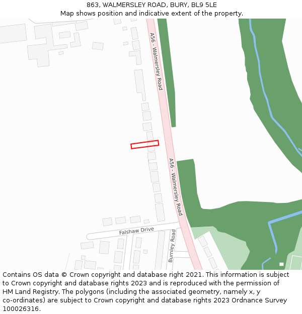 863, WALMERSLEY ROAD, BURY, BL9 5LE: Location map and indicative extent of plot