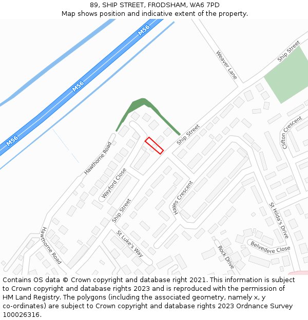 89, SHIP STREET, FRODSHAM, WA6 7PD: Location map and indicative extent of plot