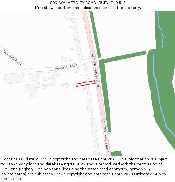899, WALMERSLEY ROAD, BURY, BL9 5LE: Location map and indicative extent of plot
