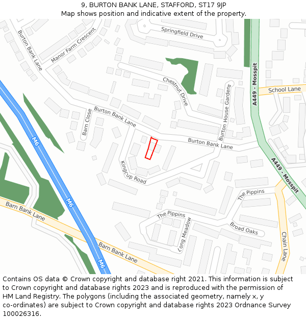 9, BURTON BANK LANE, STAFFORD, ST17 9JP: Location map and indicative extent of plot