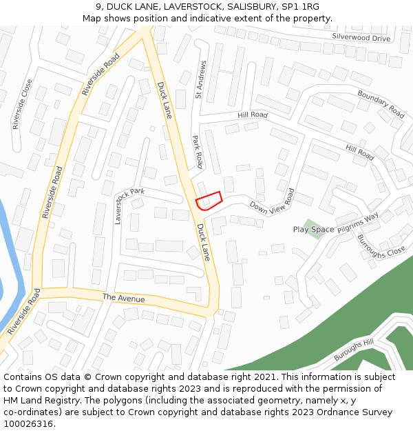 9, DUCK LANE, LAVERSTOCK, SALISBURY, SP1 1RG: Location map and indicative extent of plot
