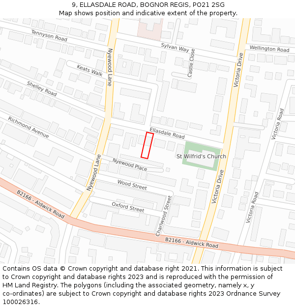 9, ELLASDALE ROAD, BOGNOR REGIS, PO21 2SG: Location map and indicative extent of plot