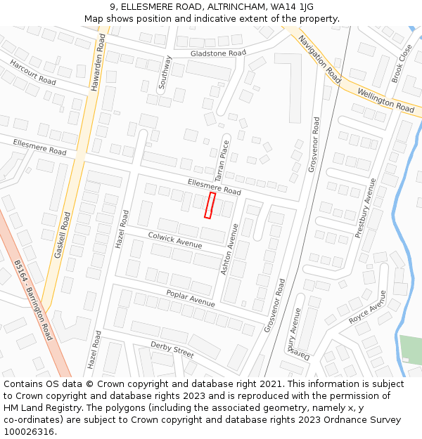 9, ELLESMERE ROAD, ALTRINCHAM, WA14 1JG: Location map and indicative extent of plot