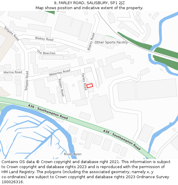 9, FARLEY ROAD, SALISBURY, SP1 2JZ: Location map and indicative extent of plot