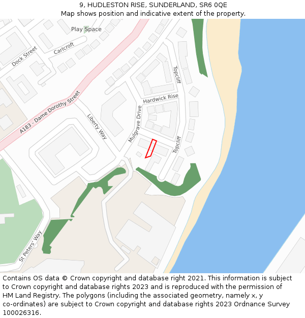 9, HUDLESTON RISE, SUNDERLAND, SR6 0QE: Location map and indicative extent of plot