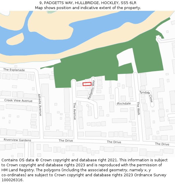 9, PADGETTS WAY, HULLBRIDGE, HOCKLEY, SS5 6LR: Location map and indicative extent of plot