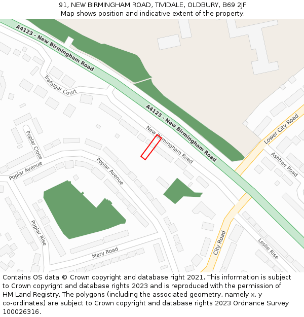 91, NEW BIRMINGHAM ROAD, TIVIDALE, OLDBURY, B69 2JF: Location map and indicative extent of plot
