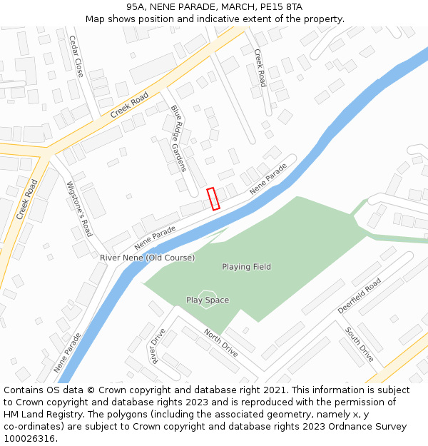 95A, NENE PARADE, MARCH, PE15 8TA: Location map and indicative extent of plot