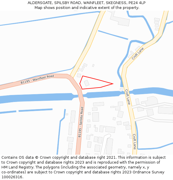 ALDERSGATE, SPILSBY ROAD, WAINFLEET, SKEGNESS, PE24 4LP: Location map and indicative extent of plot