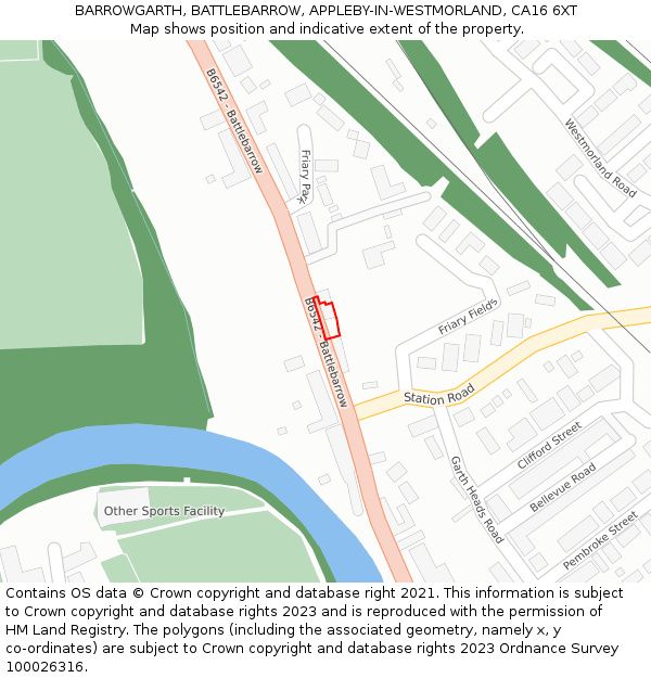 BARROWGARTH, BATTLEBARROW, APPLEBY-IN-WESTMORLAND, CA16 6XT: Location map and indicative extent of plot