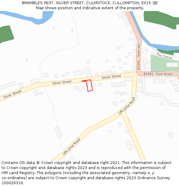 BRAMBLES REST, SILVER STREET, CULMSTOCK, CULLOMPTON, EX15 3JE: Location map and indicative extent of plot