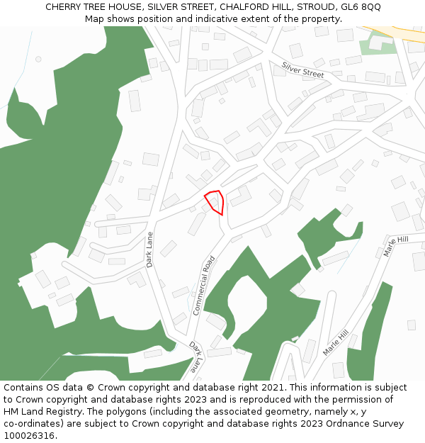 CHERRY TREE HOUSE, SILVER STREET, CHALFORD HILL, STROUD, GL6 8QQ: Location map and indicative extent of plot