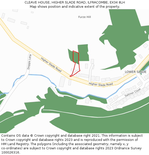 CLEAVE HOUSE, HIGHER SLADE ROAD, ILFRACOMBE, EX34 8LH: Location map and indicative extent of plot