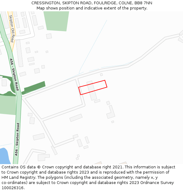 CRESSINGTON, SKIPTON ROAD, FOULRIDGE, COLNE, BB8 7NN: Location map and indicative extent of plot
