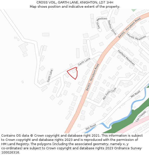 CROSS VOIL, GARTH LANE, KNIGHTON, LD7 1HH: Location map and indicative extent of plot