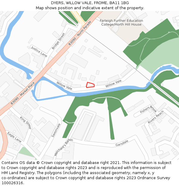 DYERS, WILLOW VALE, FROME, BA11 1BG: Location map and indicative extent of plot