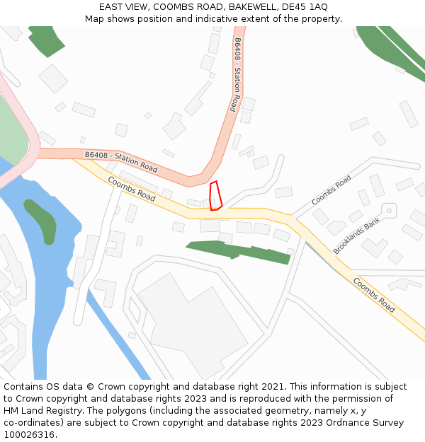 EAST VIEW, COOMBS ROAD, BAKEWELL, DE45 1AQ: Location map and indicative extent of plot
