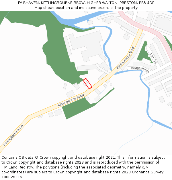 FAIRHAVEN, KITTLINGBOURNE BROW, HIGHER WALTON, PRESTON, PR5 4DP: Location map and indicative extent of plot