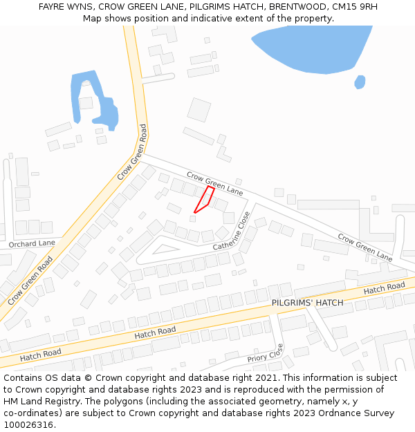 FAYRE WYNS, CROW GREEN LANE, PILGRIMS HATCH, BRENTWOOD, CM15 9RH: Location map and indicative extent of plot