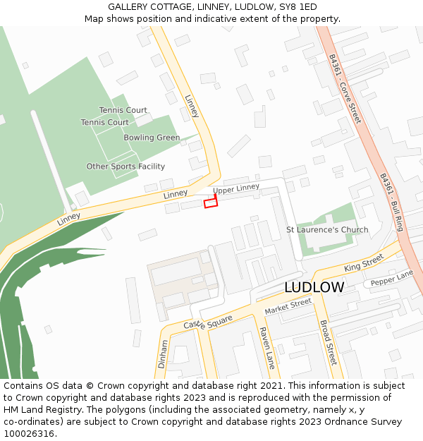 GALLERY COTTAGE, LINNEY, LUDLOW, SY8 1ED: Location map and indicative extent of plot