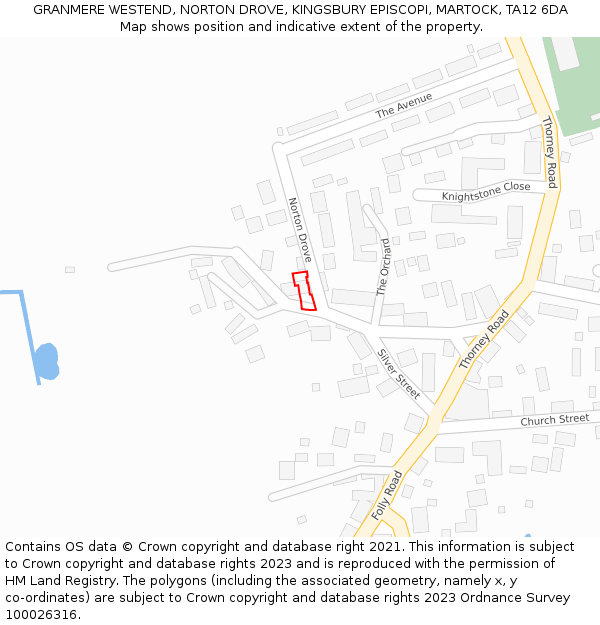 GRANMERE WESTEND, NORTON DROVE, KINGSBURY EPISCOPI, MARTOCK, TA12 6DA: Location map and indicative extent of plot