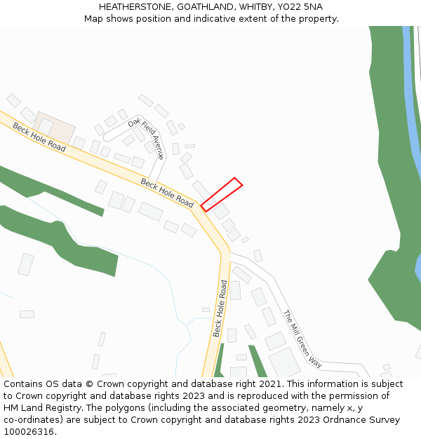 HEATHERSTONE, GOATHLAND, WHITBY, YO22 5NA: Location map and indicative extent of plot