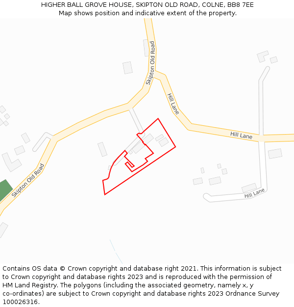 HIGHER BALL GROVE HOUSE, SKIPTON OLD ROAD, COLNE, BB8 7EE: Location map and indicative extent of plot