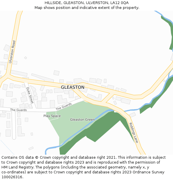 HILLSIDE, GLEASTON, ULVERSTON, LA12 0QA: Location map and indicative extent of plot