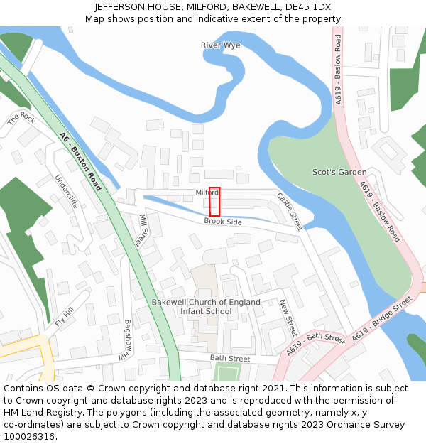 JEFFERSON HOUSE, MILFORD, BAKEWELL, DE45 1DX: Location map and indicative extent of plot