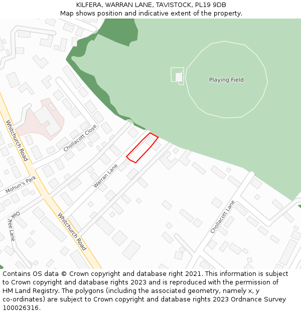 KILFERA, WARRAN LANE, TAVISTOCK, PL19 9DB: Location map and indicative extent of plot