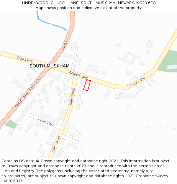 LINDENWOOD, CHURCH LANE, SOUTH MUSKHAM, NEWARK, NG23 6EQ: Location map and indicative extent of plot