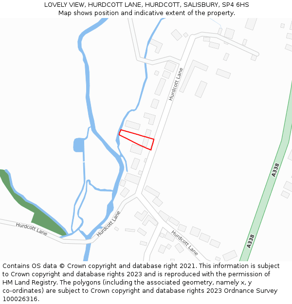 LOVELY VIEW, HURDCOTT LANE, HURDCOTT, SALISBURY, SP4 6HS: Location map and indicative extent of plot