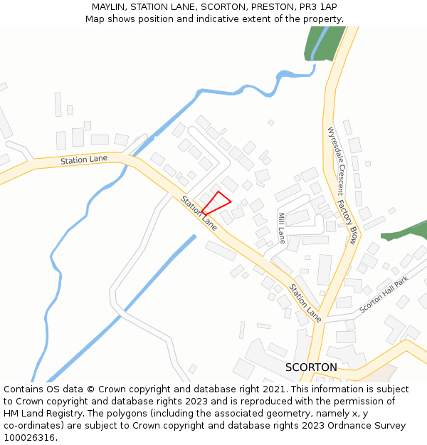 MAYLIN, STATION LANE, SCORTON, PRESTON, PR3 1AP: Location map and indicative extent of plot