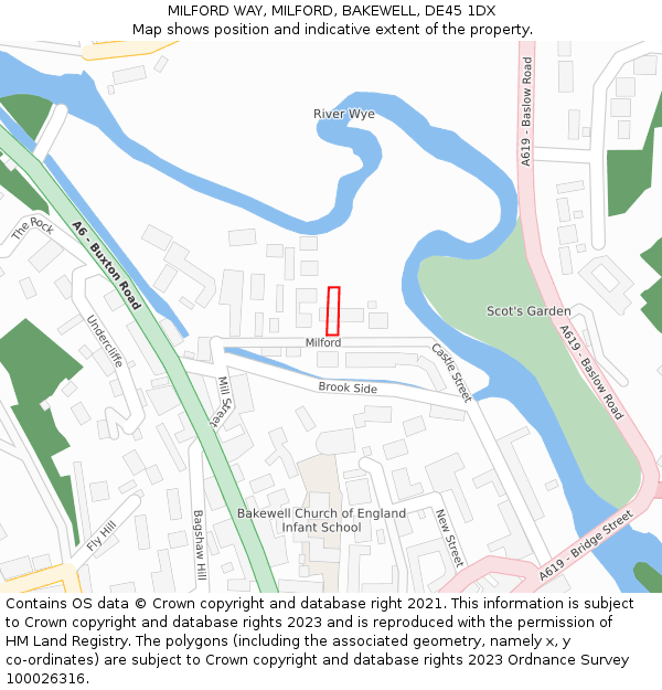 MILFORD WAY, MILFORD, BAKEWELL, DE45 1DX: Location map and indicative extent of plot