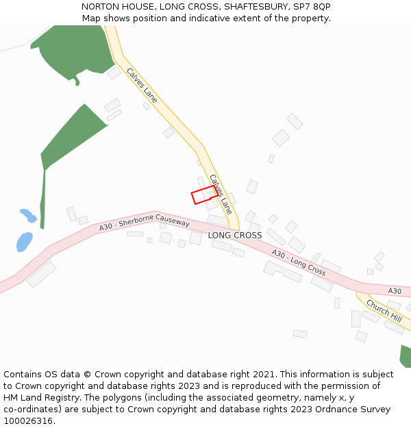 NORTON HOUSE, LONG CROSS, SHAFTESBURY, SP7 8QP: Location map and indicative extent of plot