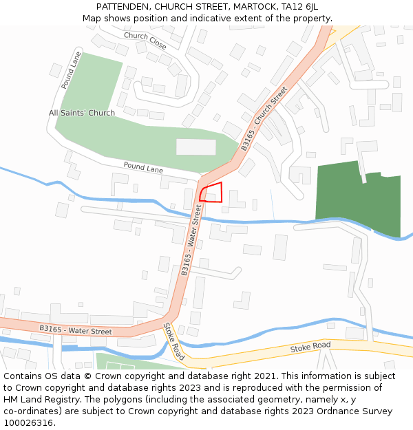 PATTENDEN, CHURCH STREET, MARTOCK, TA12 6JL: Location map and indicative extent of plot
