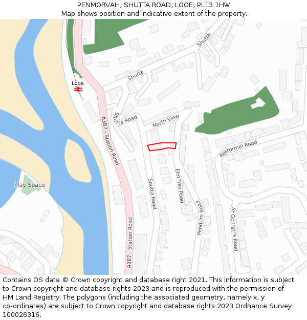 PENMORVAH, SHUTTA ROAD, LOOE, PL13 1HW: Location map and indicative extent of plot